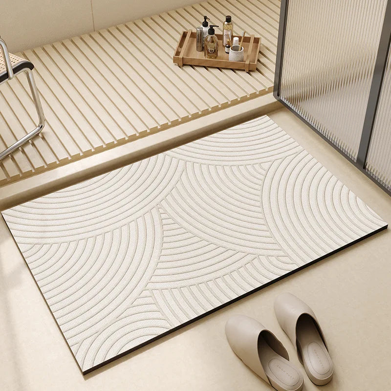 Quick Dry Bath Mat Super Absorbent Non-Slip Bathroom Floor Mat Thin Rubber Backed Shower Mat Modern Bathroom Rug for Bathroom | Kitchen and Laundry
