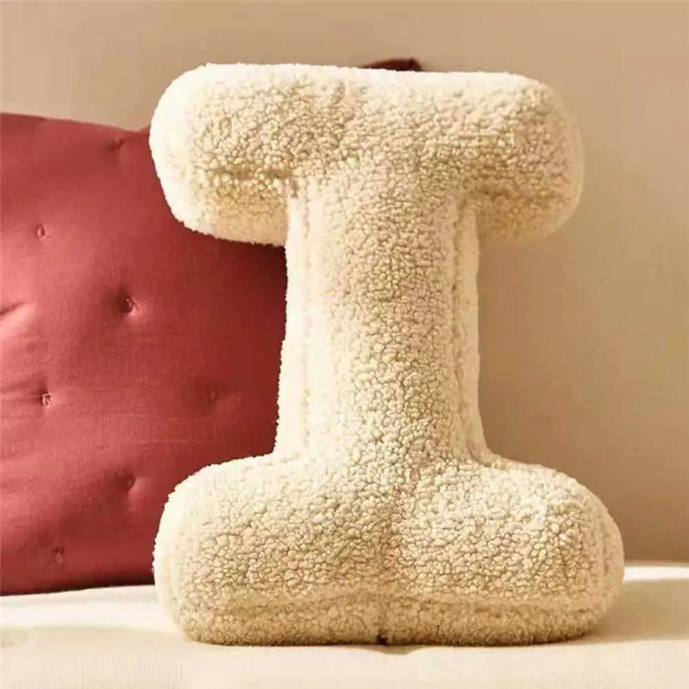 Alphabet Letter Cushion Soft Velvet Look Decorative Letter Pillow Personalised Initial Cushion for Sofa | Bed and Kids Room