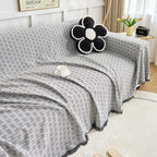 Extra Large Reversible Sofa Cover Soft Washable Woven Sofa Throw with Tassel Fringe for High Back Sofas and Large Couches