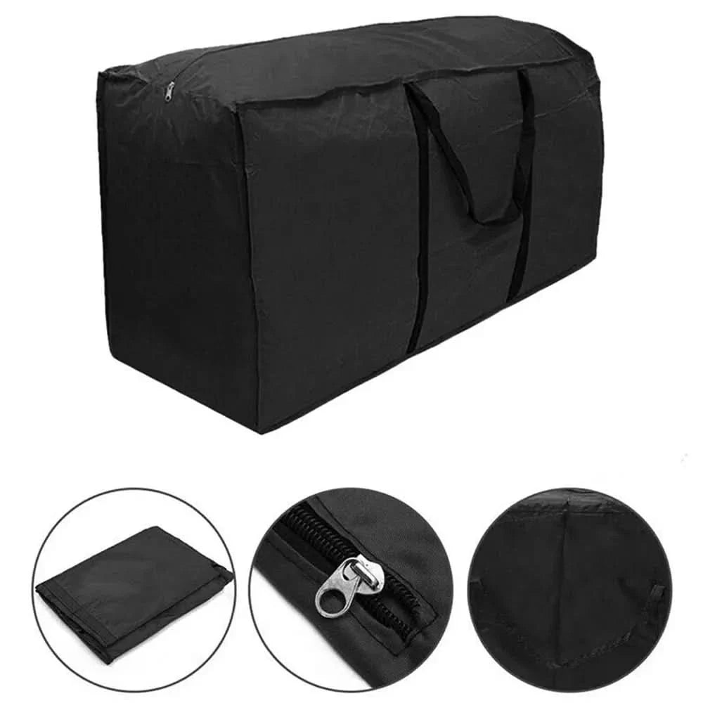 Water Repellent Garden Cushion Storage Bag Heavy Duty Oxford Fabric Zip Up Bag with Carry Handles for Patio Cushions | Christmas Tree and Covers