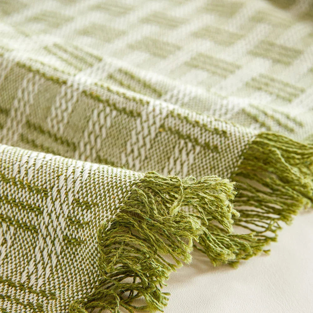 Extra Large Reversible Sofa Cover Soft Washable Woven Sofa Throw with Tassel Fringe for High Back Sofas and Large Couches
