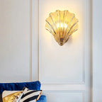Brass And Glass Seashell Wall Light With E14 Bulb Base