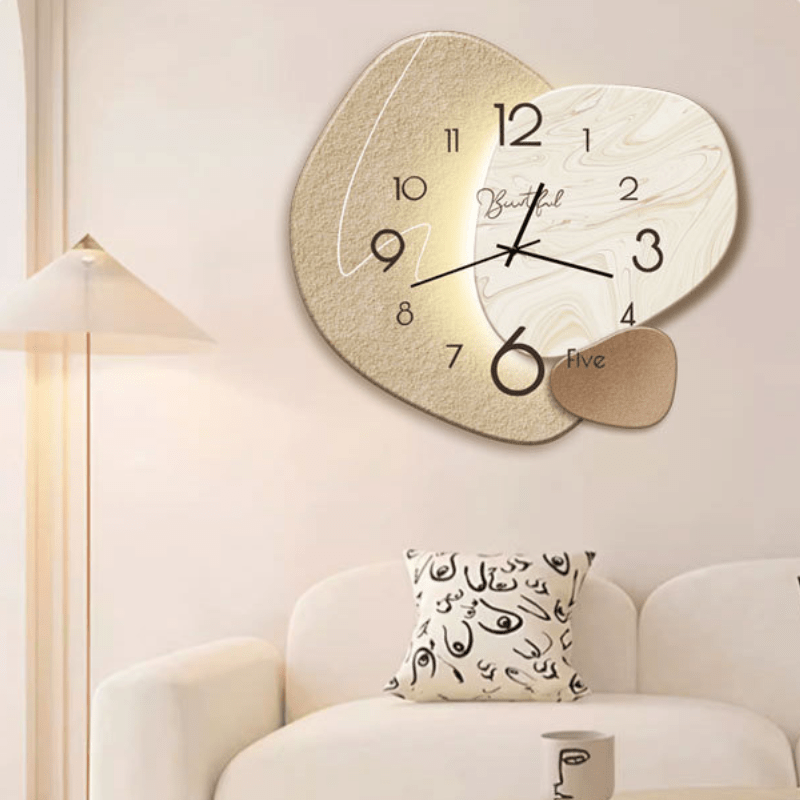 Silent Scandinavian Wall Clock Modern Abstract Decorative Clock with Quiet Movement for Living Room Bedroom and Office