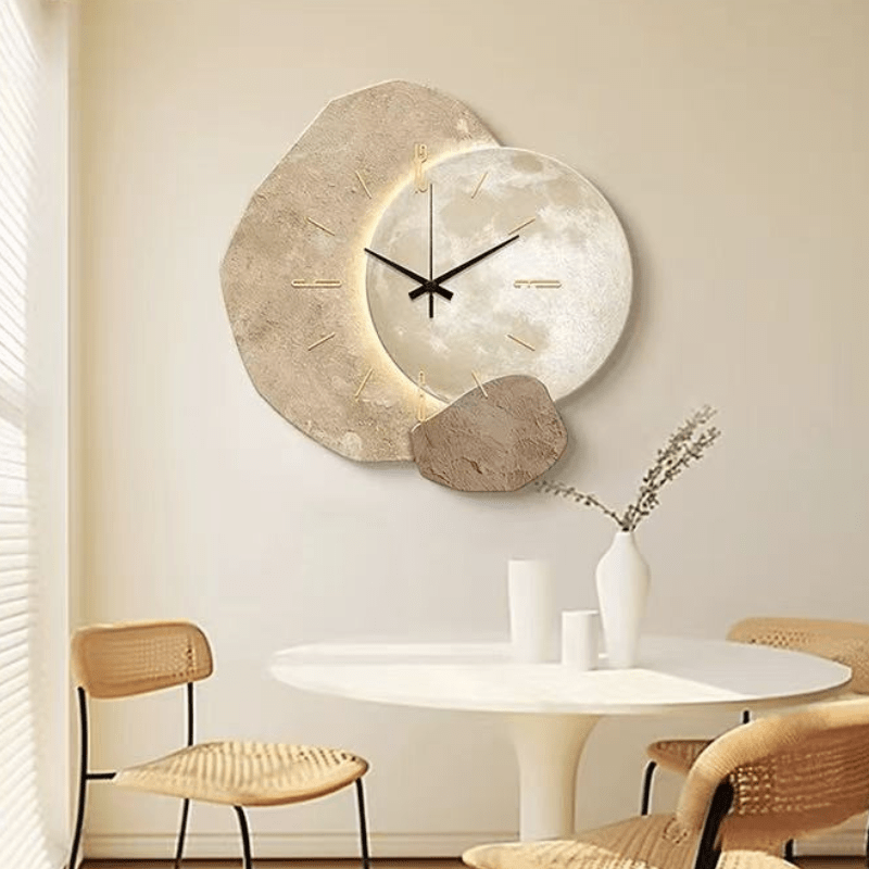 Silent Scandinavian Wall Clock Modern Abstract Decorative Clock with Quiet Movement for Living Room Bedroom and Office