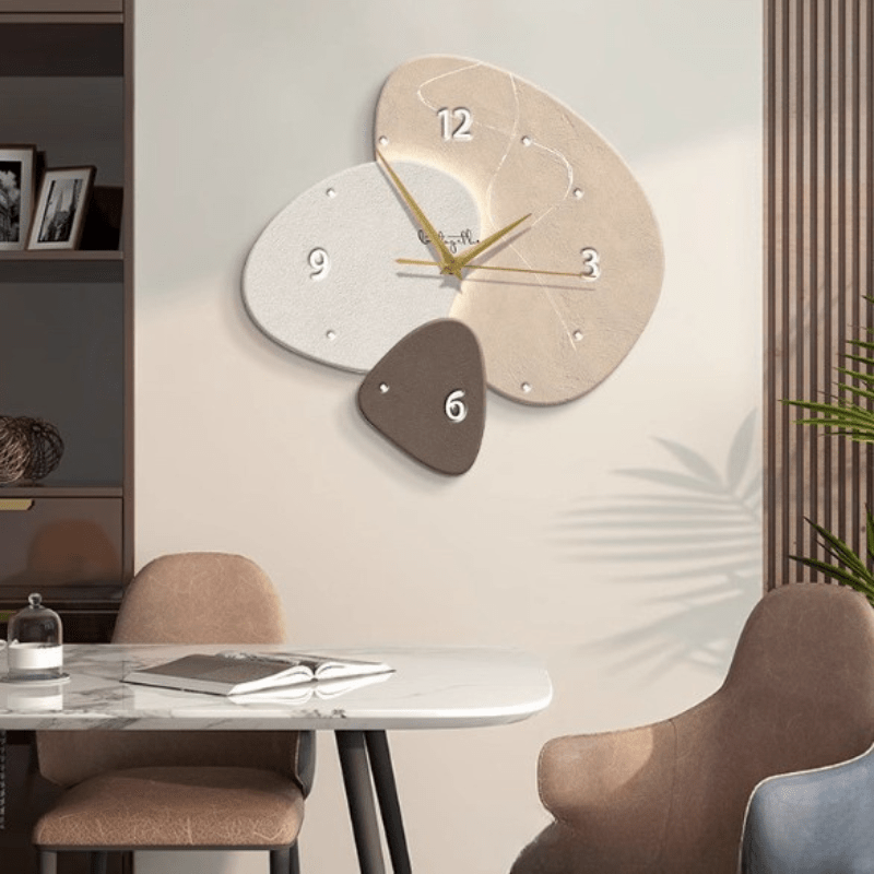 Silent Scandinavian Wall Clock Modern Abstract Decorative Clock with Quiet Movement for Living Room Bedroom and Office