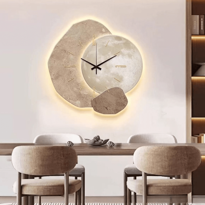 Silent Scandinavian Wall Clock Modern Abstract Decorative Clock with Quiet Movement for Living Room Bedroom and Office