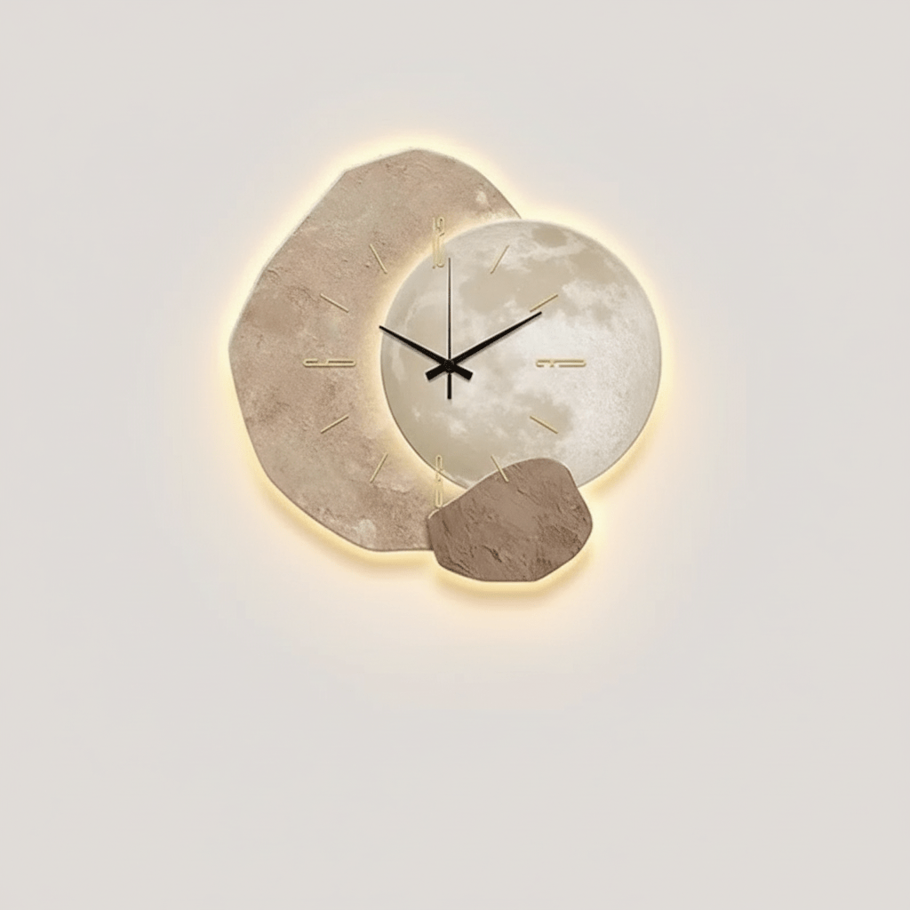 Silent Scandinavian Wall Clock Modern Abstract Decorative Clock with Quiet Movement for Living Room Bedroom and Office