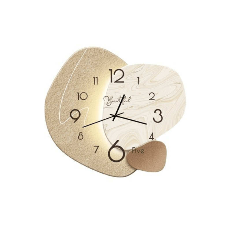 Silent Scandinavian Wall Clock Modern Abstract Decorative Clock with Quiet Movement for Living Room Bedroom and Office