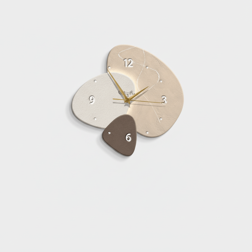 Silent Scandinavian Wall Clock Modern Abstract Decorative Clock with Quiet Movement for Living Room Bedroom and Office