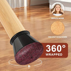 Silicone Chair Leg Floor Protectors Anti Scratch Furniture Leg Caps with Felt Bottom Quiet Chair Feet Covers for Hardwood | Laminate and Tile Floors