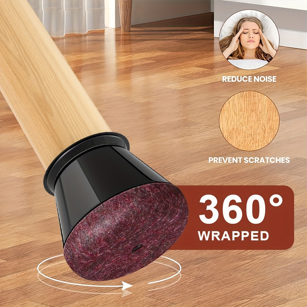 Silicone Chair Leg Floor Protectors Anti Scratch Furniture Leg Caps with Felt Bottom Quiet Chair Feet Covers for Hardwood | Laminate and Tile Floors