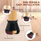 Silicone Chair Leg Floor Protectors Anti Scratch Furniture Leg Caps with Felt Bottom Quiet Chair Feet Covers for Hardwood | Laminate and Tile Floors