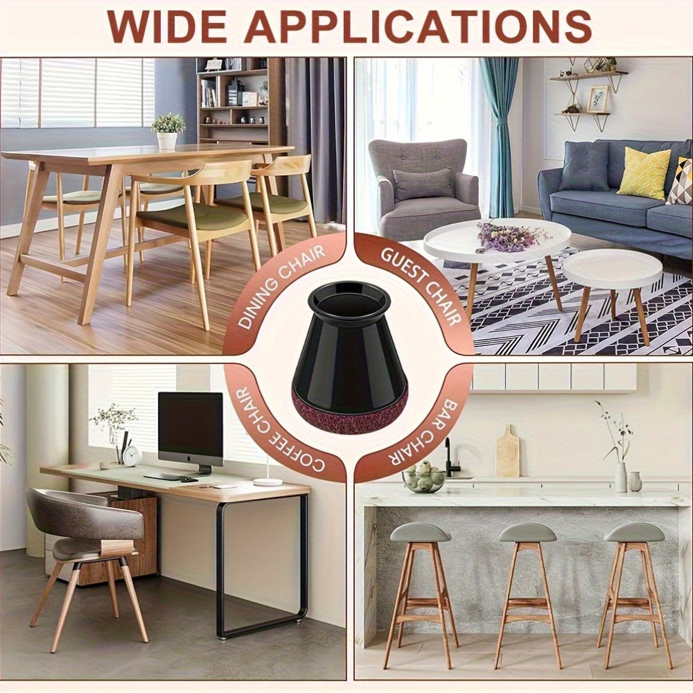 Silicone Chair Leg Floor Protectors Anti Scratch Furniture Leg Caps with Felt Bottom Quiet Chair Feet Covers for Hardwood | Laminate and Tile Floors