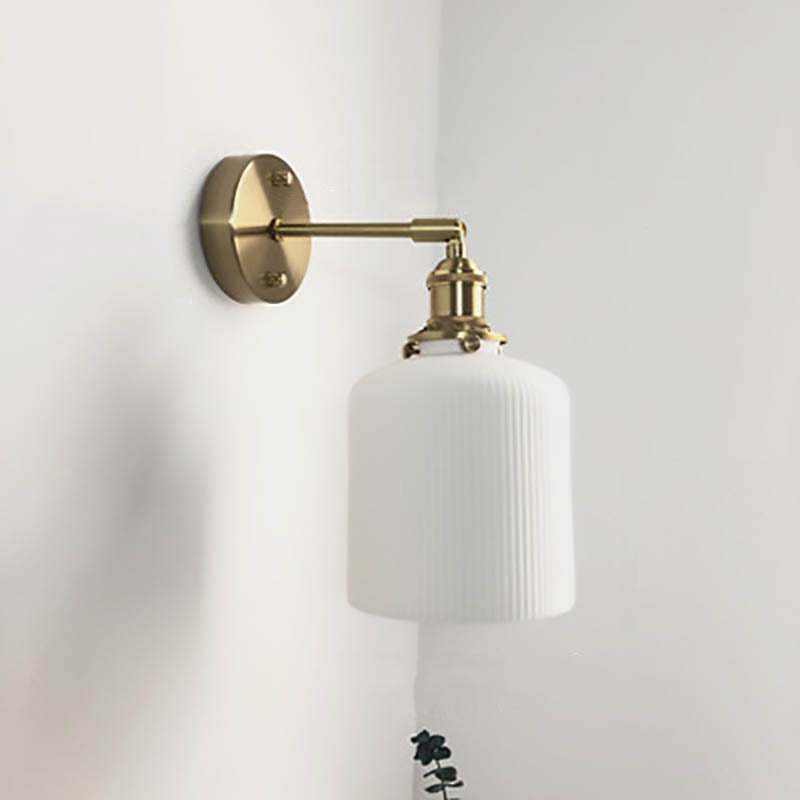 Vintage Brass Wall Light With Ceramic Detailing — Ashbury Home & Living