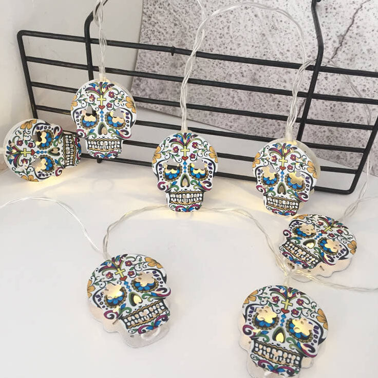 Halloween String Lights Battery Operated LED Fairy Lights with Themed Spooky Shades for Bedroom | Living Room and Party Decoration