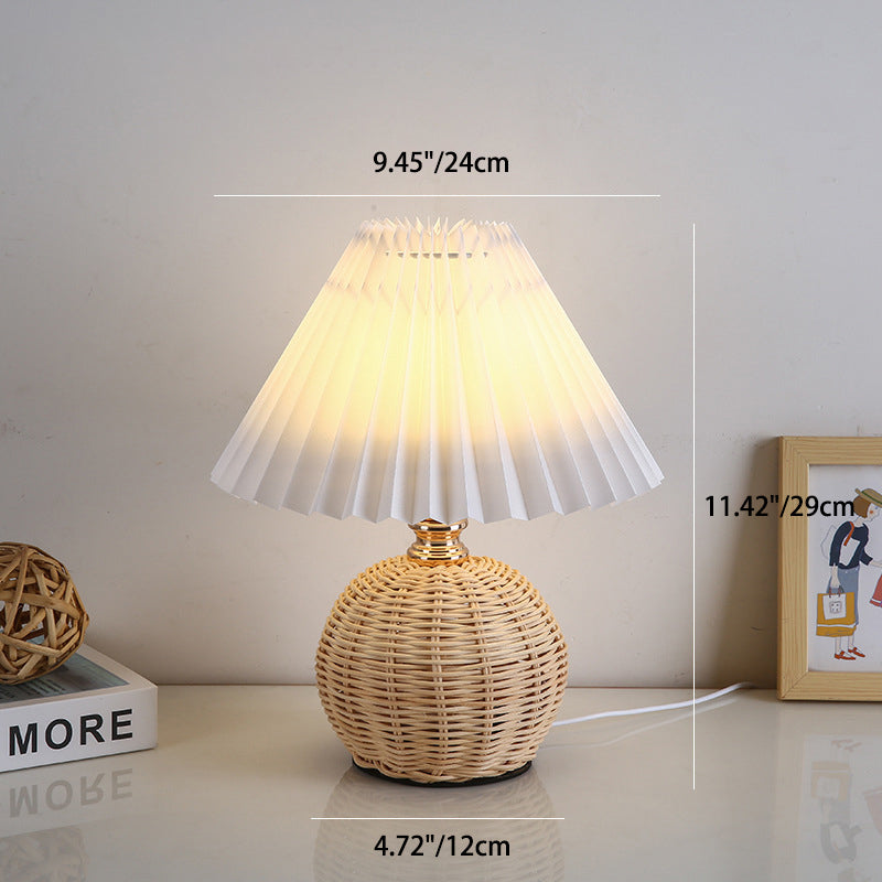 Bohemian Rattan Table Lamp With Tri-Colour Warm Light — Ashbury Home & Living