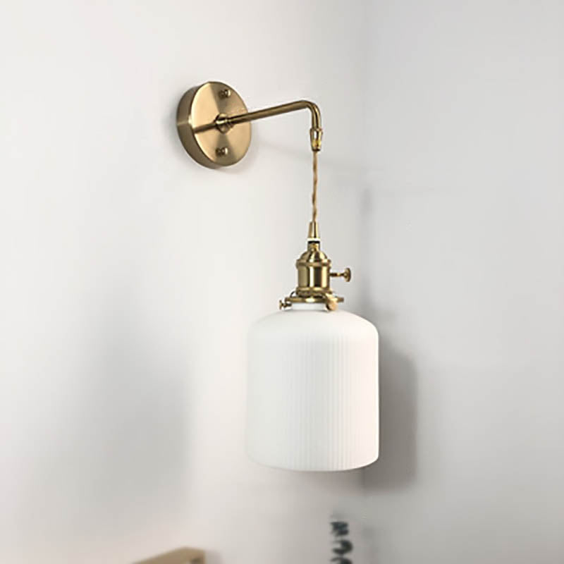 Vintage Brass Wall Light With Ceramic Detailing — Ashbury Home & Living