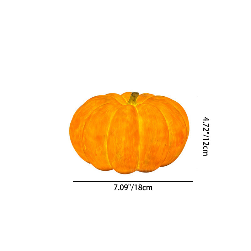 Solar Pumpkin Light Resin LED Outdoor Garden Lamp Waterproof Pumpkin Shaped Landscape Light Halloween and Autumn Decoration for Patio and Lawn