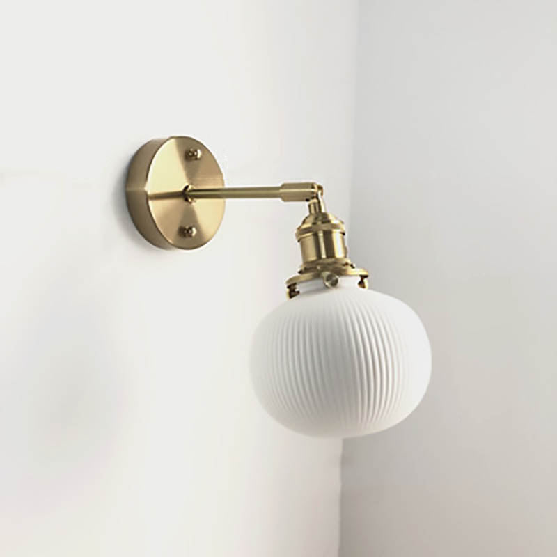 Vintage Brass Wall Light With Ceramic Detailing — Ashbury Home & Living