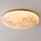 Modern Wood Flush Mount Ceiling Light With Solid Wood Trim — Ashbury Home & Living