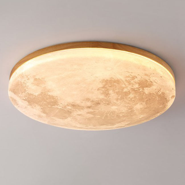 Modern Wood Flush Mount Ceiling Light With Solid Wood Trim — Ashbury Home & Living