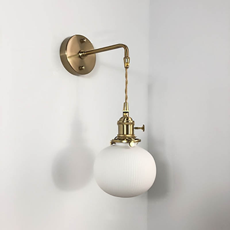 Vintage Brass Wall Light With Ceramic Detailing — Ashbury Home & Living