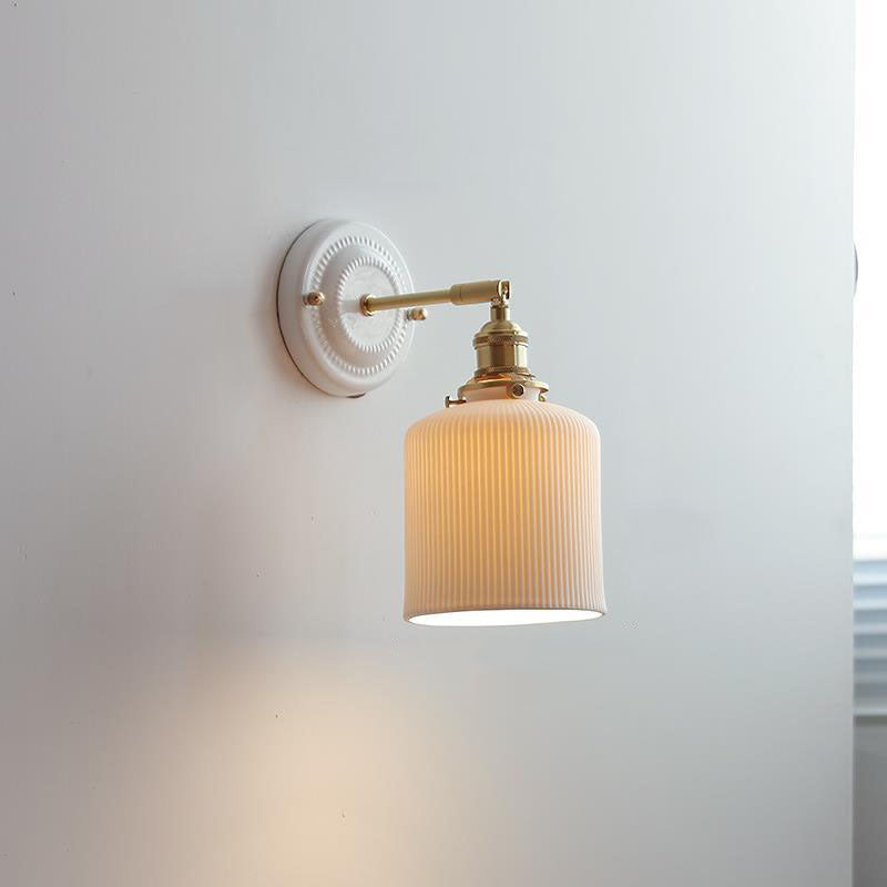 Vintage Ceramic Wall Light With Warm LED Glow in D — Ashbury Home & Living