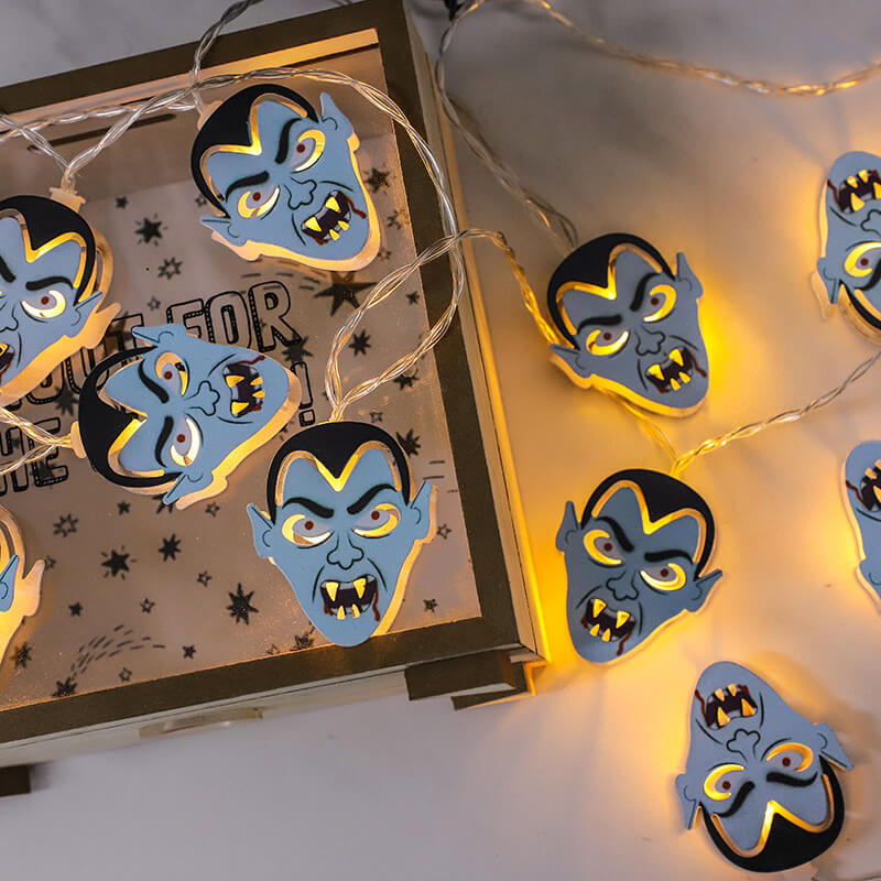 Halloween String Lights Battery Operated LED Fairy Lights with Themed Spooky Shades for Bedroom | Living Room and Party Decoration