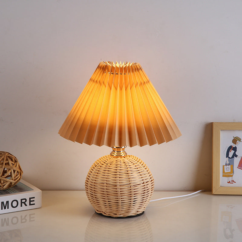 Bohemian Rattan Table Lamp With Tri-Colour Warm Light in Coffee — Ashbury Home & Living