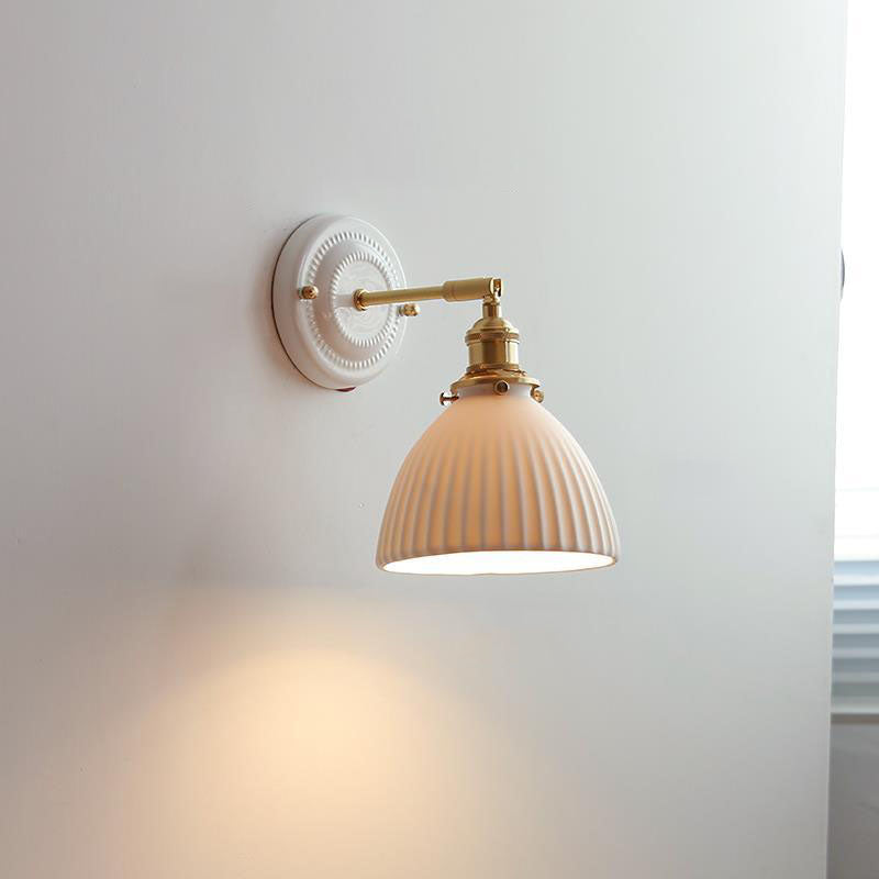 Vintage Ceramic Wall Light With Warm LED Glow in E — Ashbury Home & Living