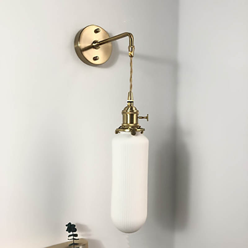 Vintage Brass Wall Light With Ceramic Detailing — Ashbury Home & Living