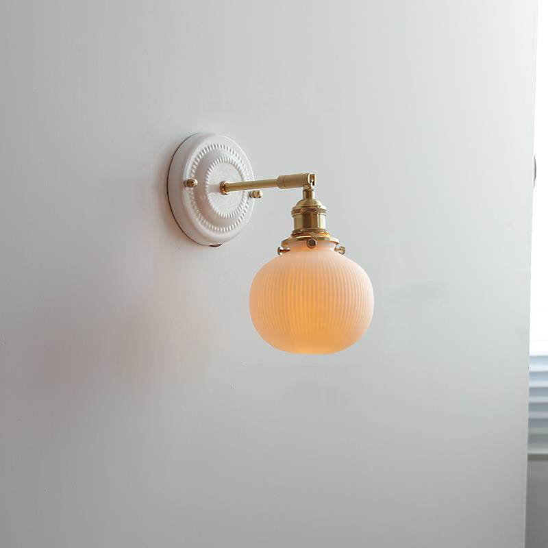 Vintage Ceramic Wall Light With Warm LED Glow in G — Ashbury Home & Living