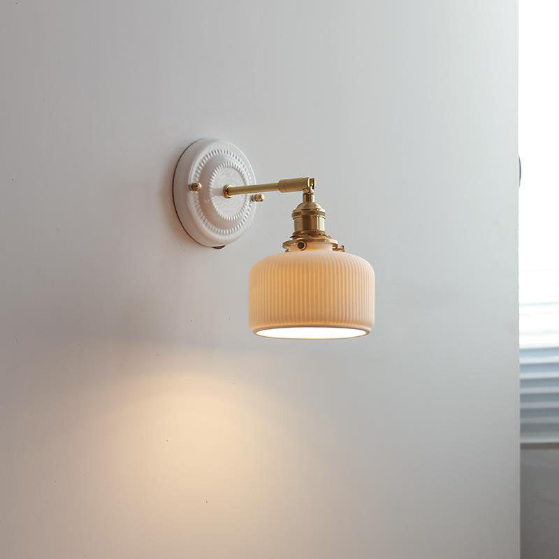Vintage Ceramic Wall Light With Warm LED Glow in J — Ashbury Home & Living