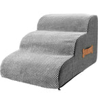 Soft Foam Dog Steps for Bed and Sofa Non Slip Pet Stairs with Washable Pineapple Velvet Cover and Gentle Incline | Small and Older Dogs
