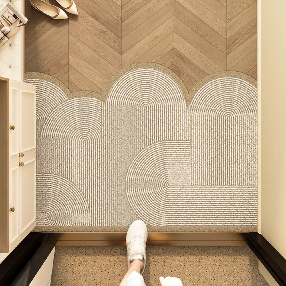 Non-Slip Washable Entrance Door Mat Dirt Trapping PVC Coil Indoor Doormat Quick-Drying Hallway Mat for High-Traffic Areas