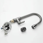 Pull Out Kitchen Tap Single Lever Swivel Spout Kitchen Mixer Tap with Pull Down Spray Head and Flexible Hose for Kitchen Sinks
