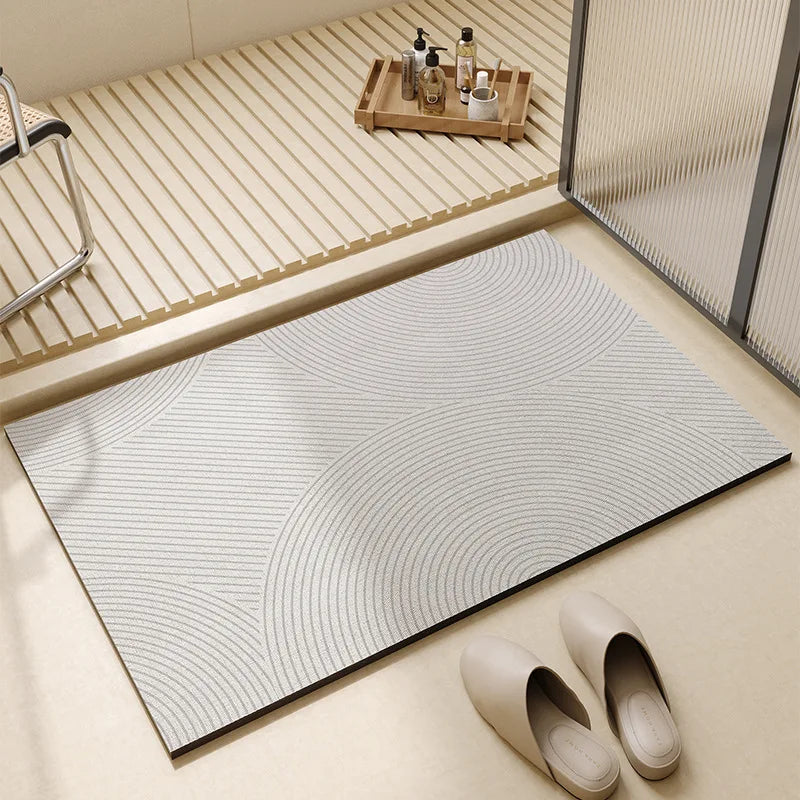 Quick Dry Bath Mat Super Absorbent Non-Slip Bathroom Floor Mat Thin Rubber Backed Shower Mat Modern Bathroom Rug for Bathroom | Kitchen and Laundry