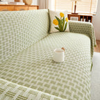 Extra Large Reversible Sofa Cover Soft Washable Woven Sofa Throw with Tassel Fringe for High Back Sofas and Large Couches