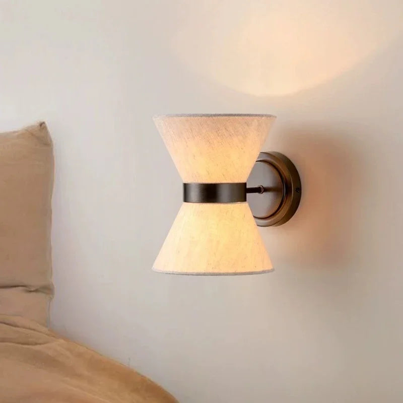 Modern Wrought Iron Wall Light With Fabric Shade — Ashbury Home & Living