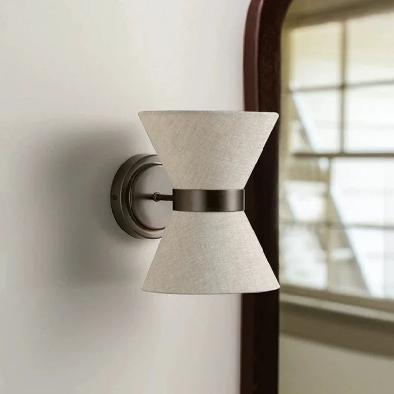 Modern Wrought Iron Wall Light With Fabric Shade — Ashbury Home & Living
