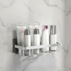 Adhesive Bathroom Shelf Drill-Free Shower Caddy Stainless Steel Wall Shelf Organiser for Shampoo and Toiletries