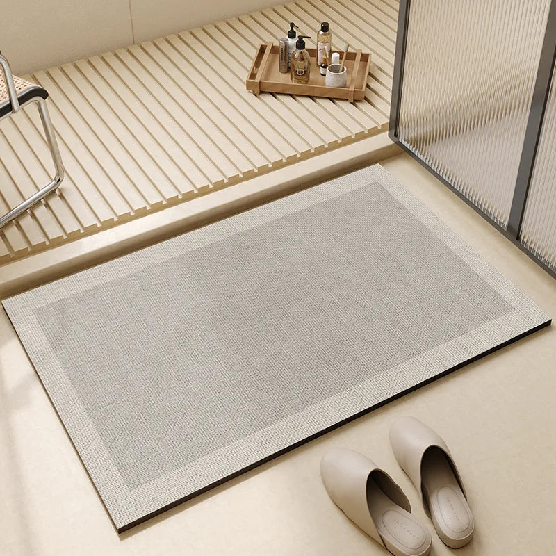 Quick Dry Bath Mat Super Absorbent Non-Slip Bathroom Floor Mat Thin Rubber Backed Shower Mat Modern Bathroom Rug for Bathroom | Kitchen and Laundry