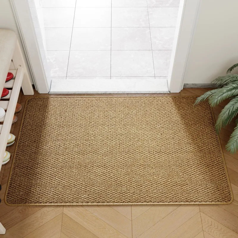 Faux Jute Doormat Non-Slip Rubber Backed Woven Entrance Mat Durable Indoor and Outdoor Door Mat for Front Door | Hallway and Balcony