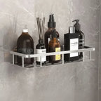 Adhesive Bathroom Shelf Drill-Free Shower Caddy Stainless Steel Wall Shelf Organiser for Shampoo and Toiletries