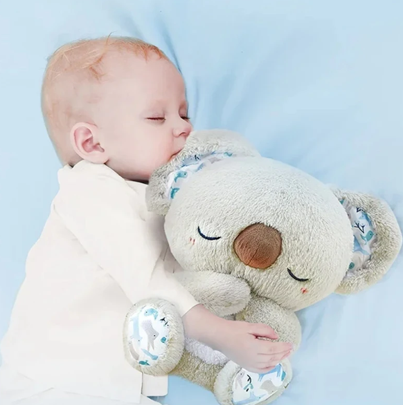 Breathing Koala Plush Sleep Soother Cuddly Toy with Rhythmic Breathing Motion | Soft Night Light and Soothing Sounds for Babies | Children and Adults