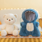Plush Teddy Bear in Animal Costume Soft Cuddly Toy Bear with Zip Up Hooded Outfit Panda | Unicorn | Rabbit | Dinosaur and More Designs for Children