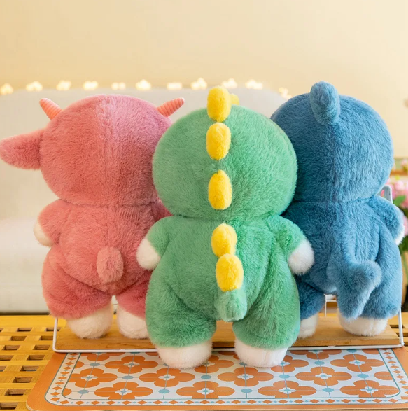 Plush Teddy Bear in Animal Costume Soft Cuddly Toy Bear with Zip Up Hooded Outfit Panda | Unicorn | Rabbit | Dinosaur and More Designs for Children