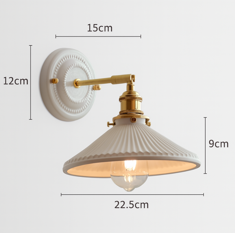 Vintage Ceramic Wall Light With Warm LED Glow — Ashbury Home & Living