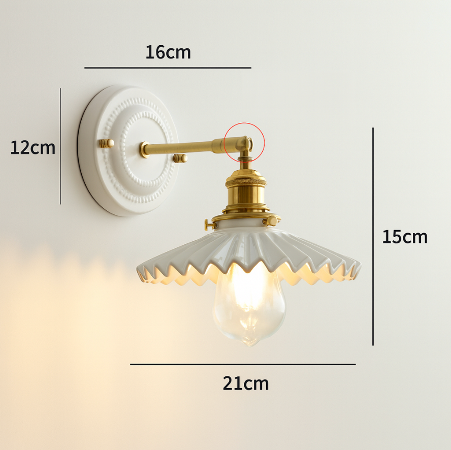 Vintage Ceramic Wall Light With Warm LED Glow — Ashbury Home & Living