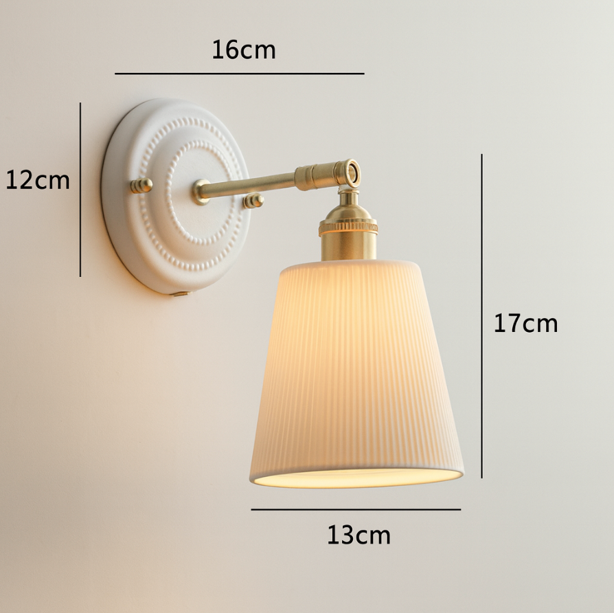 Vintage Ceramic Wall Light With Warm LED Glow — Ashbury Home & Living